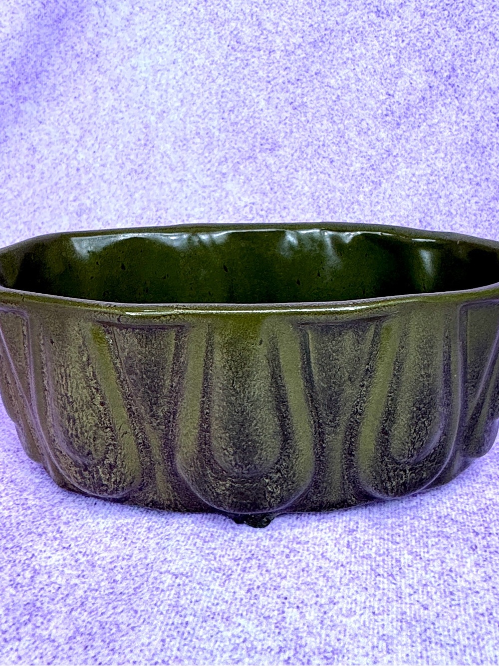 Unbranded Olive Green Decorative Ceramic Bowl